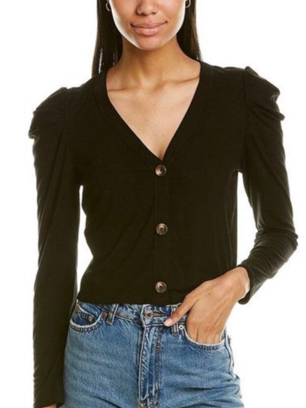 BB Dakota by Steve Madden Puffing Season Cardigan in Black Size Large